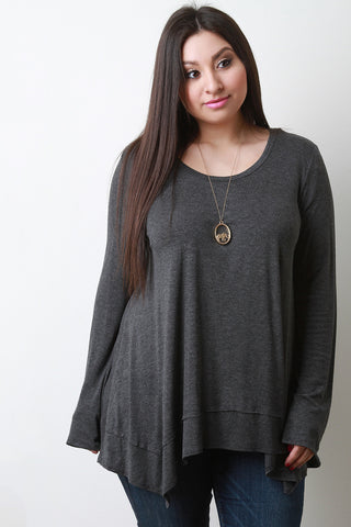 Key Hole Cross Strap Dolman Top