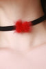 Fuzzy Pom Suede Band Choker