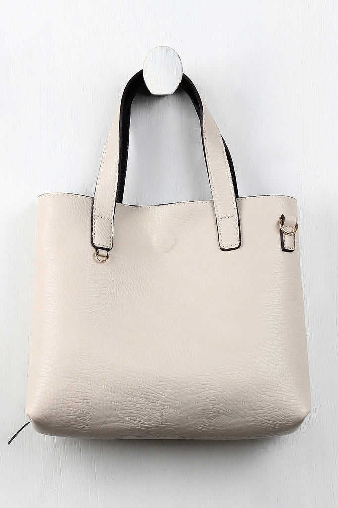 Reversible Pebbled Vegan Leather Mini Tote Bag