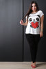 Panda Heart Graphic Print Short Sleeves Tee