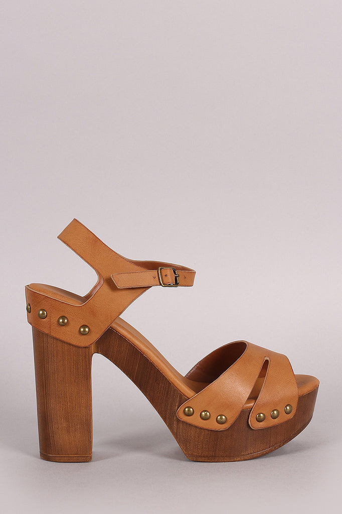 Bamboo Slit Open Toe Wooden Clog