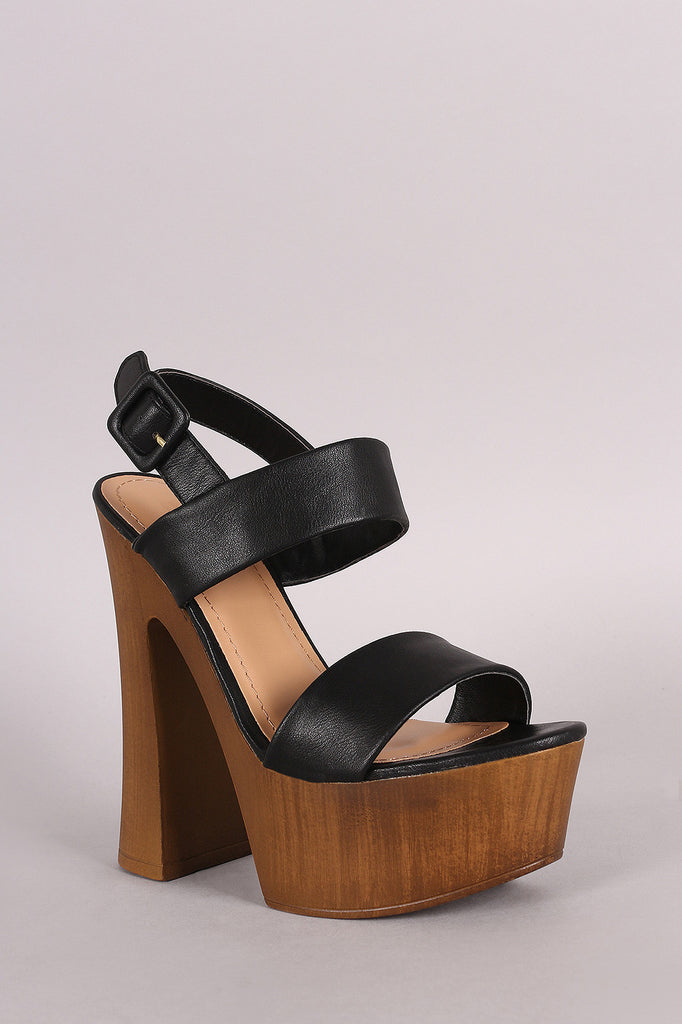 Bamboo Slingback Chunky Platform Spool Heel