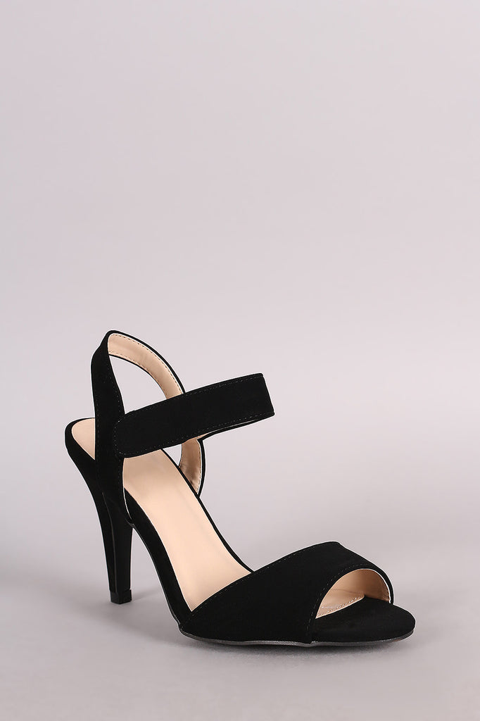 Qupid Ankle Strap Open Toe Heel