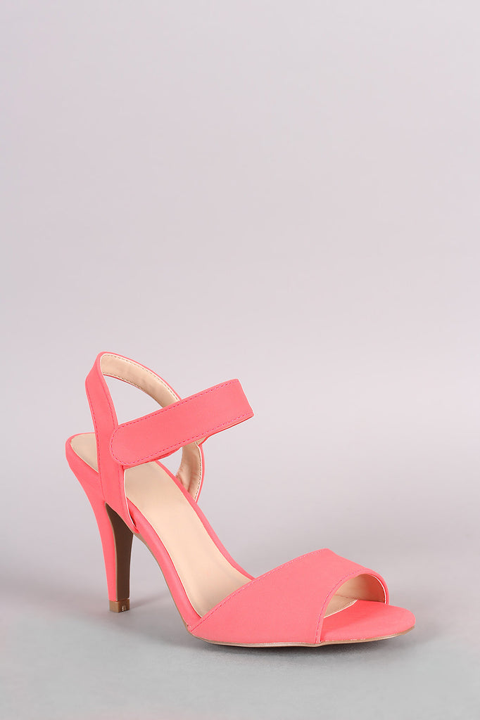 Qupid Ankle Strap Open Toe Heel