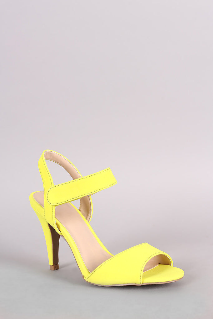 Qupid Ankle Strap Open Toe Heel