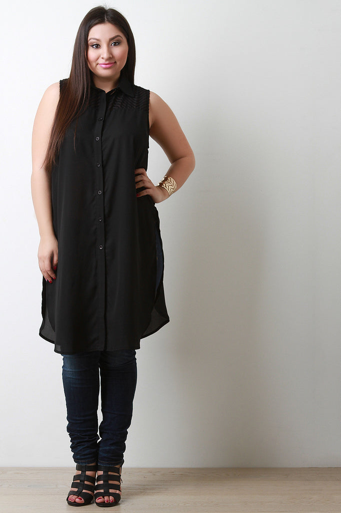 Sleeveless Button Down Maxi Top