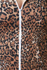 Cheetah Zipper Hoodie Jumpsuit