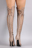 Caged Peep Toe Over The Knee Stiletto Boot