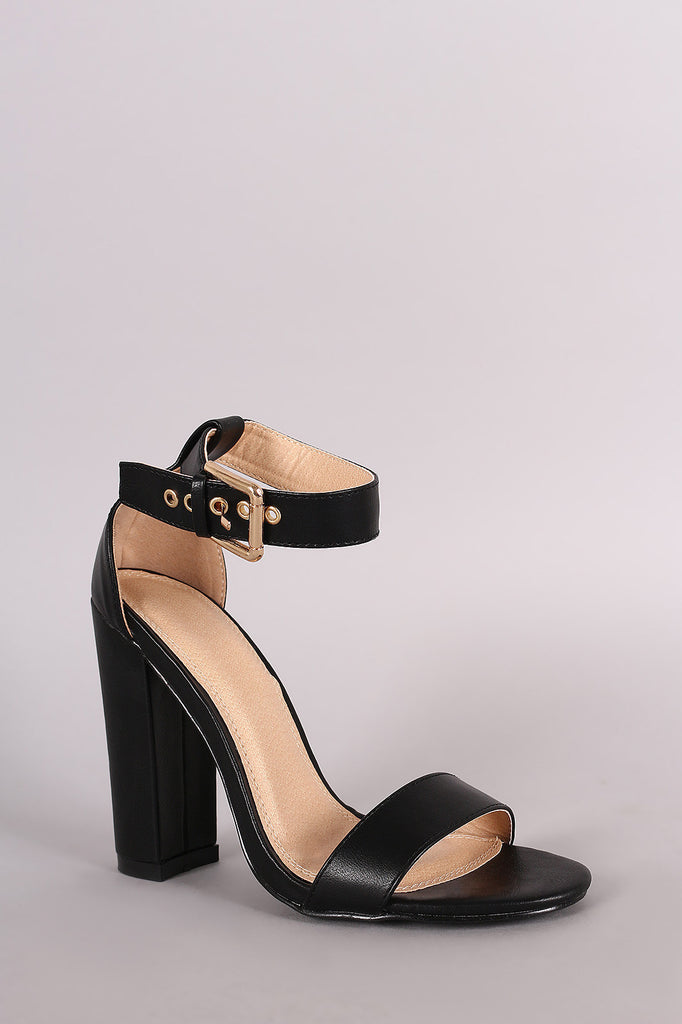 Liliana Buckled Ankle Strap Chunky Heel