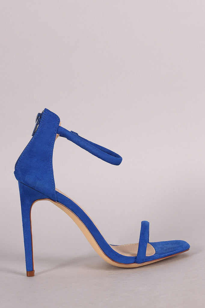 Liliana Suede Double Strap Open Toe Stiletto Heel