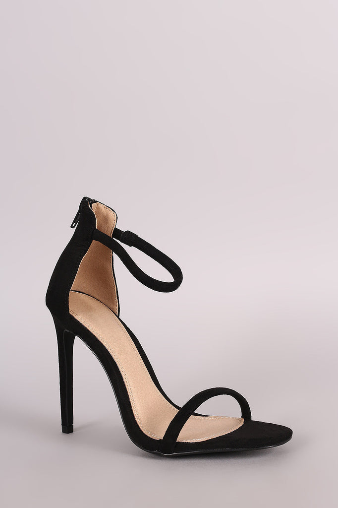 Liliana Suede Double Strap Open Toe Stiletto Heel