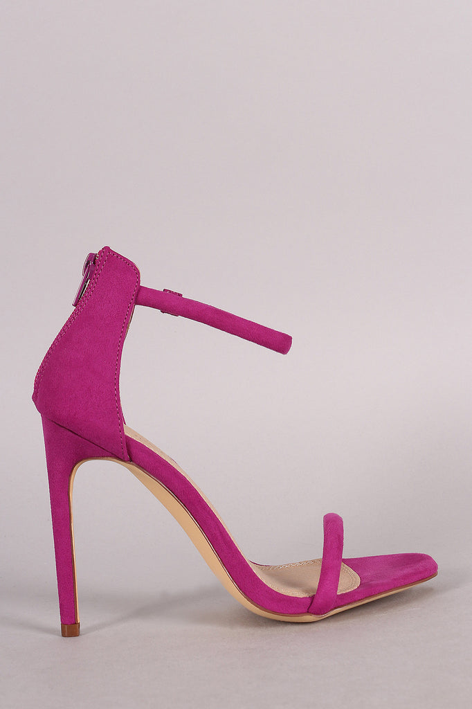 Liliana Suede Double Strap Open Toe Stiletto Heel