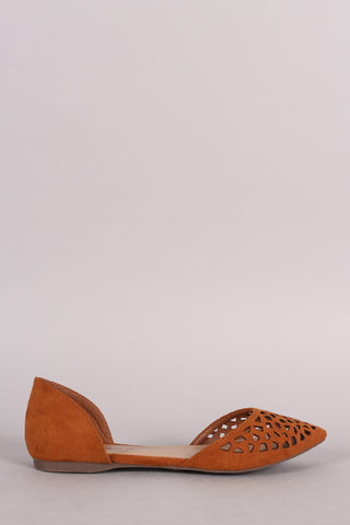 Bamboo Nubuck Ankle Cuff Lace-Up Flat