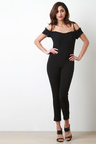 Deep V Crisscross Back Jumpsuit