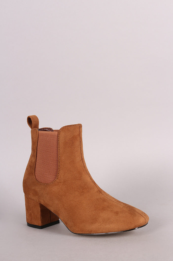 Elastic Gore Block Heeled Ankle Boots