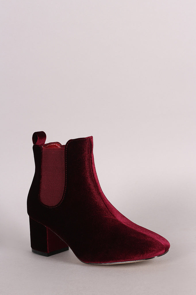 Elastic Gore Block Heeled Ankle Boots