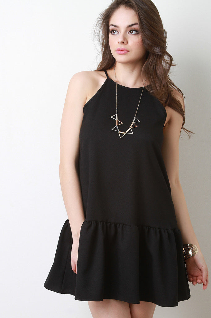 Relaxed Mini Halter Neck Dress