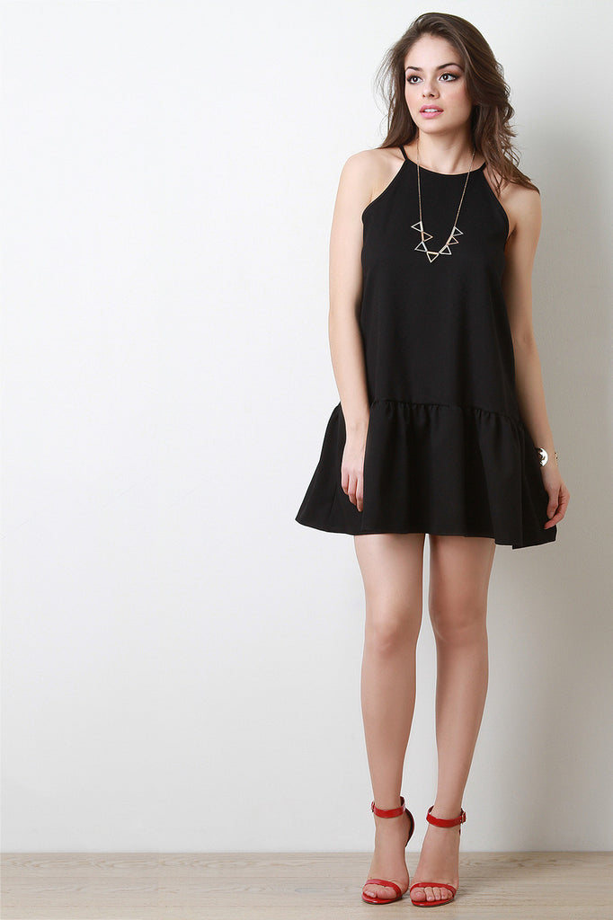 Relaxed Mini Halter Neck Dress