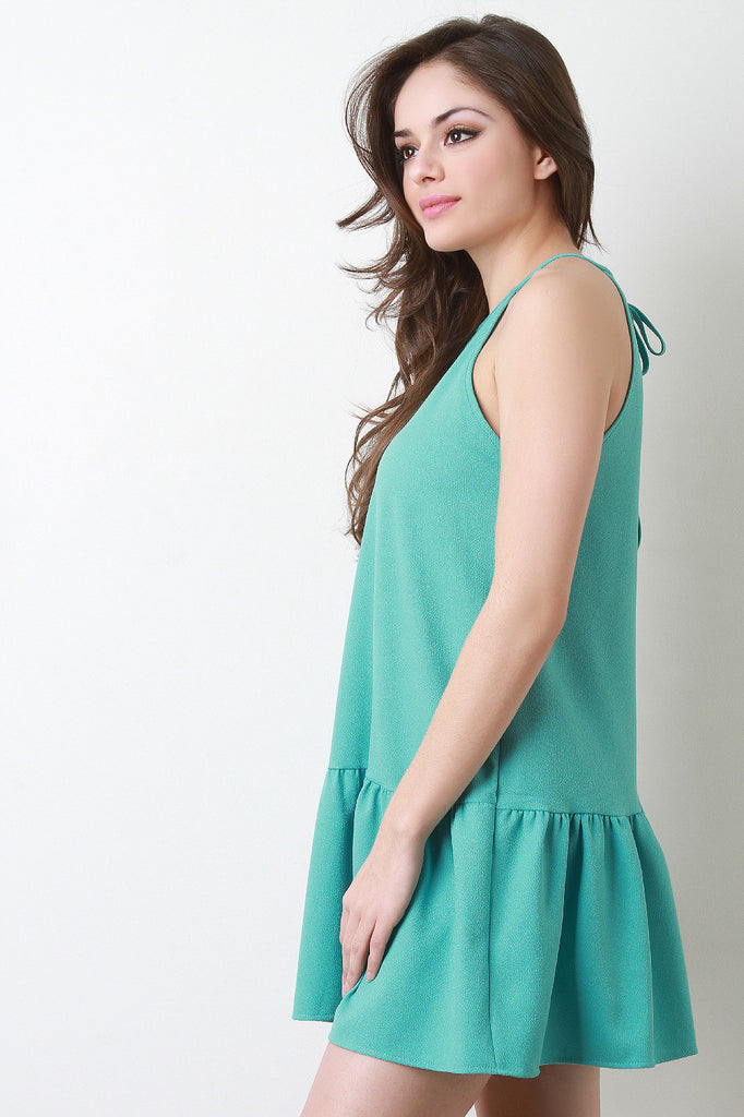 Relaxed Mini Halter Neck Dress