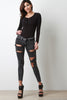 Corset Lace Up Long Sleeve Bodysuit