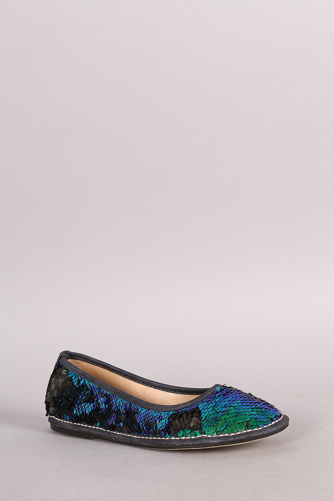 Liliana Hologram Sequin Slip On Ballet Flat