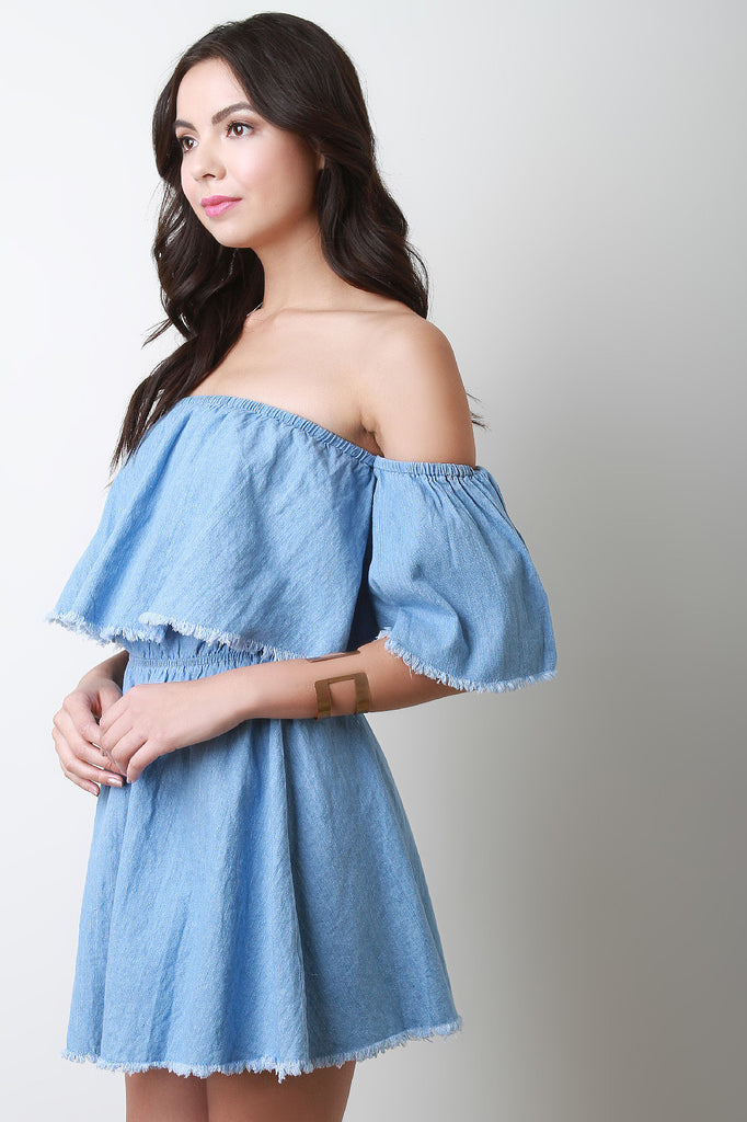 Bardot Chambray Mini Dress