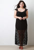 Semi-Sheer Cover Up Floral Lace Maxi Dress