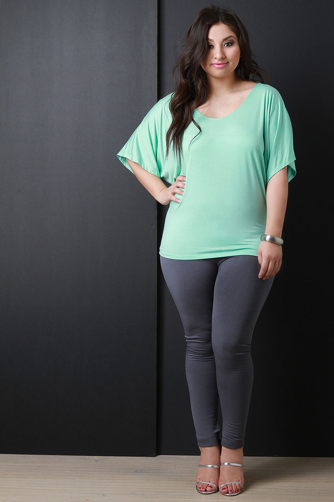 Round Neck Dolman Sleeve Top