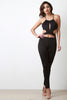 Keyhole Cut Out Midriff Jumpsuit