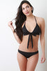 Solid Halter Tie Bikini Set