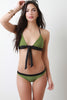 Two-Tone Halter Tie Bikini Set