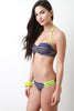 Neon Tribal Bandeau Bikini Set