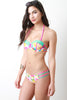 Floral Caged Bandeau Bikini Set