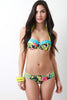 Floral Caged Bandeau Bikini Set