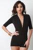 Plunging V-Neck Fitted Romper