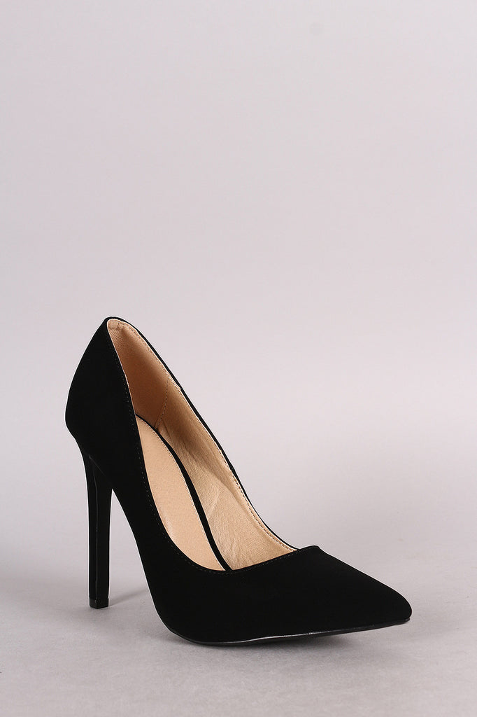 Nubuck Pointy Toe Single Sole Pump