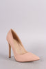 Nubuck Pointy Toe Single Sole Pump