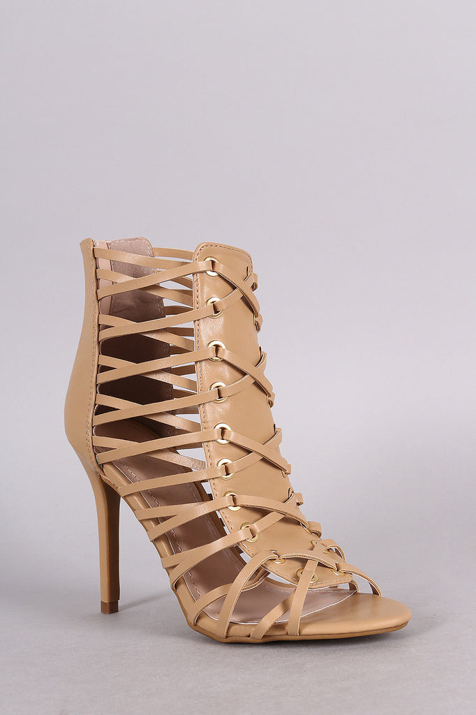 Shoe Republic LA Strappy Caged Stiletto Heel