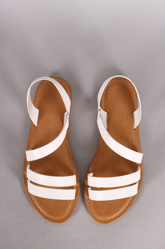 Bamboo Strappy Asymmetrical Flat Sandal