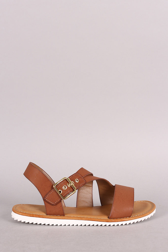 Bamboo Slanted Lug Sole Flat Sandal