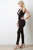 Plunging V-Neck Open Back Jumpsuit