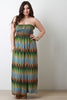 Zig Zag Empire Waist Strapless Maxi Dress