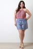 High Waist Chambray Shorts