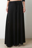 Self Tie Drawstring Maxi Slit Sweat Skirt