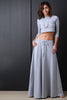 Self Tie Drawstring Maxi Slit Sweat Skirt