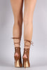 Corset Lace Up Peep Toe Stiletto Booties