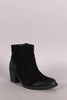 Qupid Suede Chunky Heeled Ankle Boots