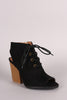 Qupid Suede Cutout Chunky Heeled Booties