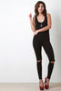 Sleeveless Scoop Neck Knee Slit Jumpsuit