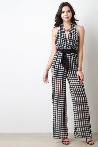 Deep V Crisscross Back Jumpsuit